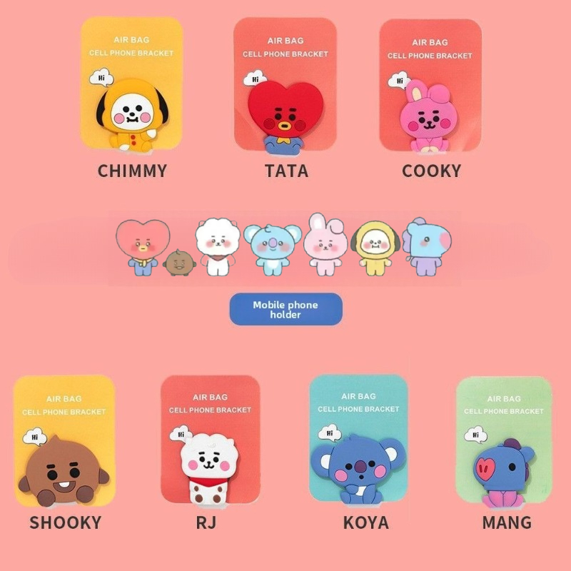 BT21 만화 귀여운 실리콘 핸드폰 거치대 카와이 접이 - Anime Merchandise Wholesale 리뷰 및 가격
