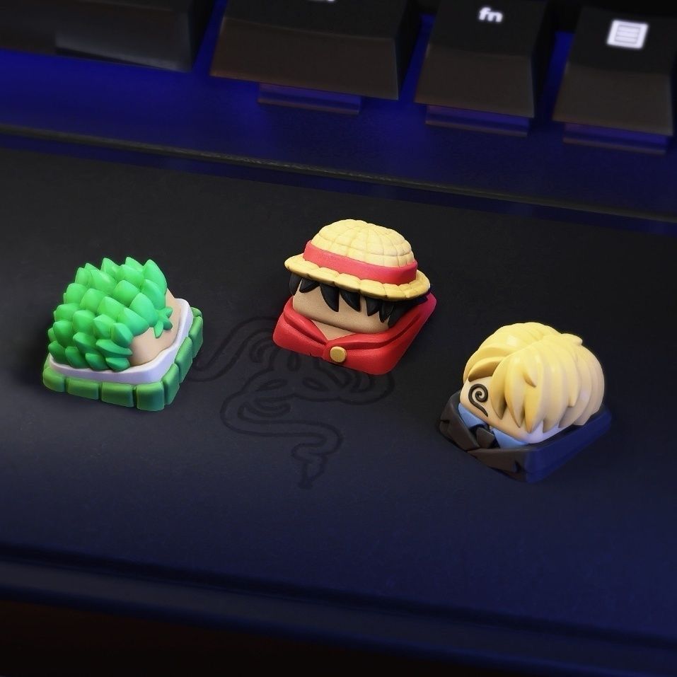 새로운 카와이 원피스 루피 키캡 조로 산지 애니메이션  - Keycap Artisan Anime 리뷰 및 가격